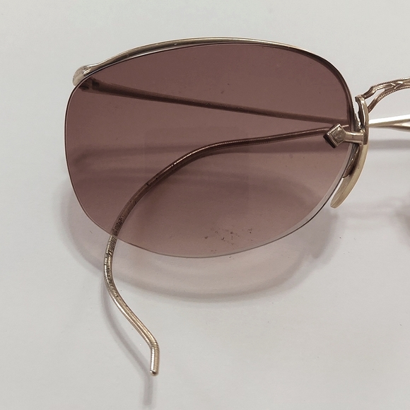 1/10 12 K Gold Filled Sunglasses Wire Frame With Brown Lenses - Picture 2 of 10